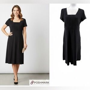 🖤Elegant Liz Claiborne Black Dress  Size L  Cotton Blend  Timeless Silhouette